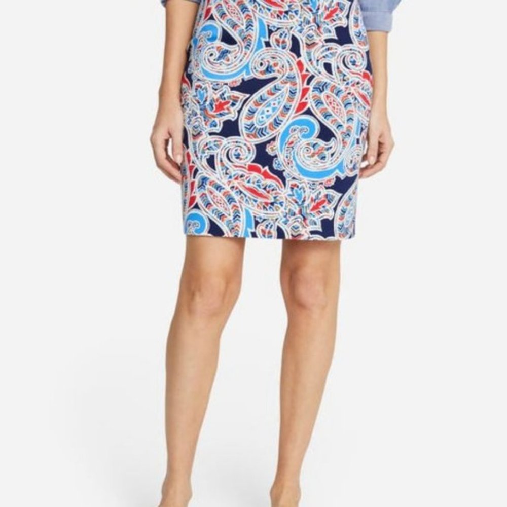 J. McLaughlin Folklore Lane skirt. Reversible Paisley/geometric Skirt. Size M